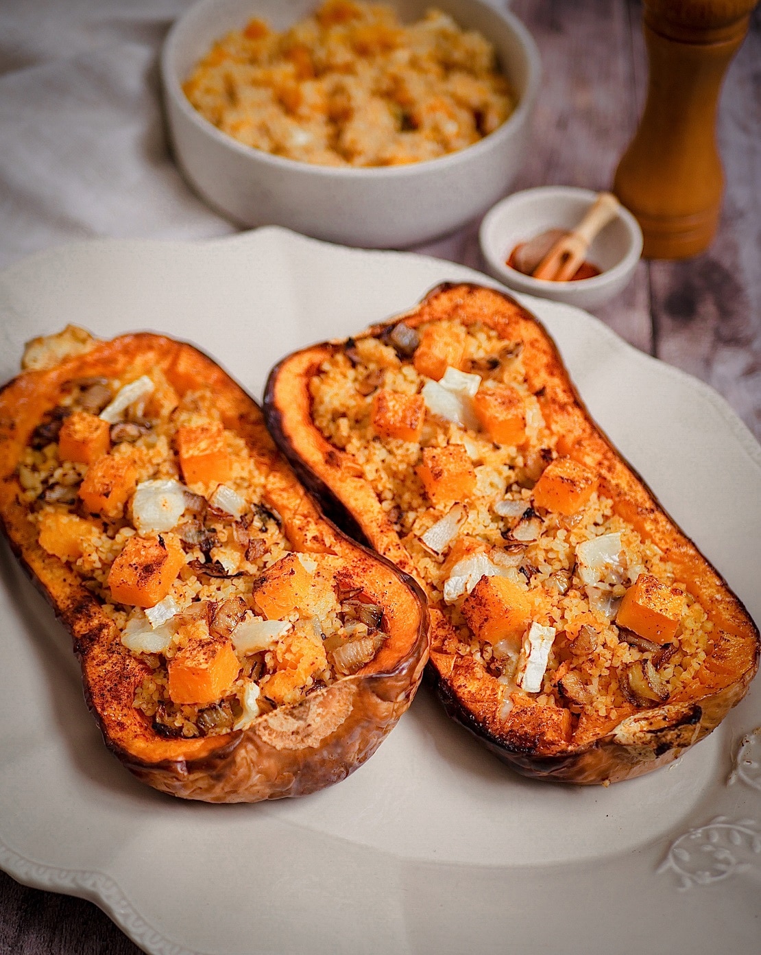 Courge Butternut Farcie Boulgour Et Chèvre | Cannelle Et Coriandre